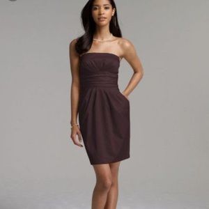 Brown Satin Bridesmaid Dress